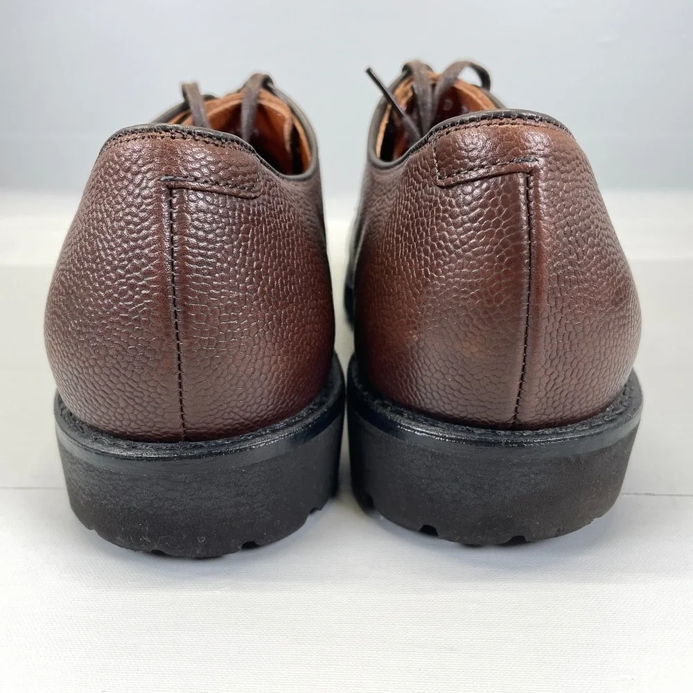 Allen Edmonds Tate Oxford Shoes Mens Size 10.5 D Brown Pebbled Leather Cap Toe